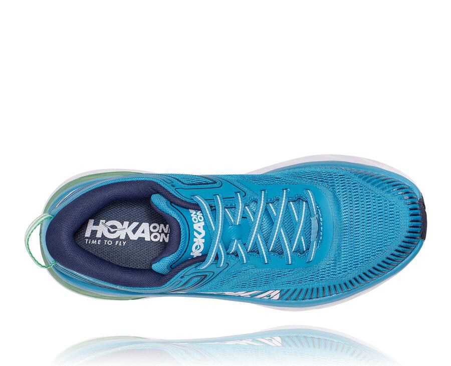 Hoka One One Hardloopschoenen Heren - Bondi 7 - Blauw/Wit - JY2018769